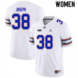 Women's Florida Gators #38 Carlson Joseph NCAA Nike White Authentic Stitched College Football Jersey ONB8162ML